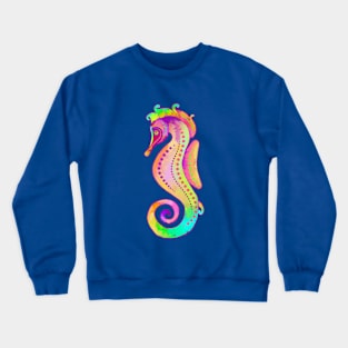 Colorful Seahorse Artwork Crewneck Sweatshirt